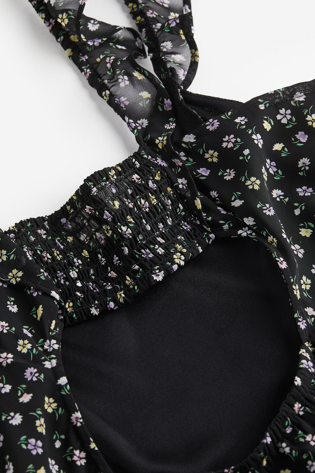 Kleita ar ziedu rakstu,  melna