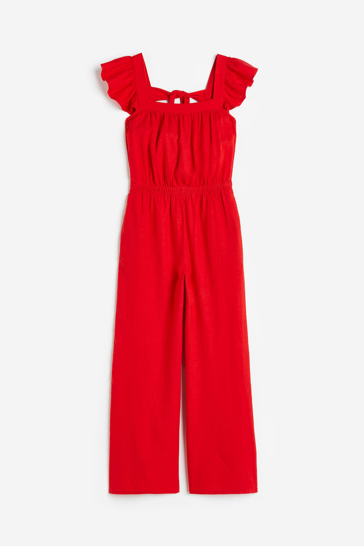 Wide-Leg Jumpsuit, Red