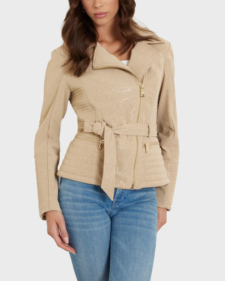 Womens Jacket - Beige/Gold