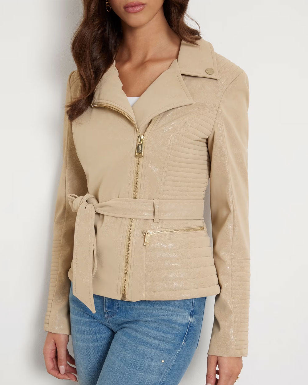 Womens Jacket - Beige/Gold
