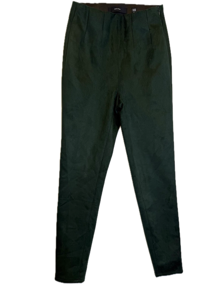 Dark Green Faux Suede Leggings