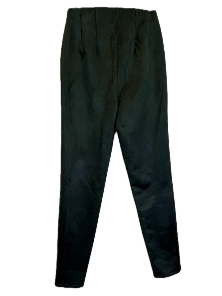 Dark Green Faux Suede Leggings