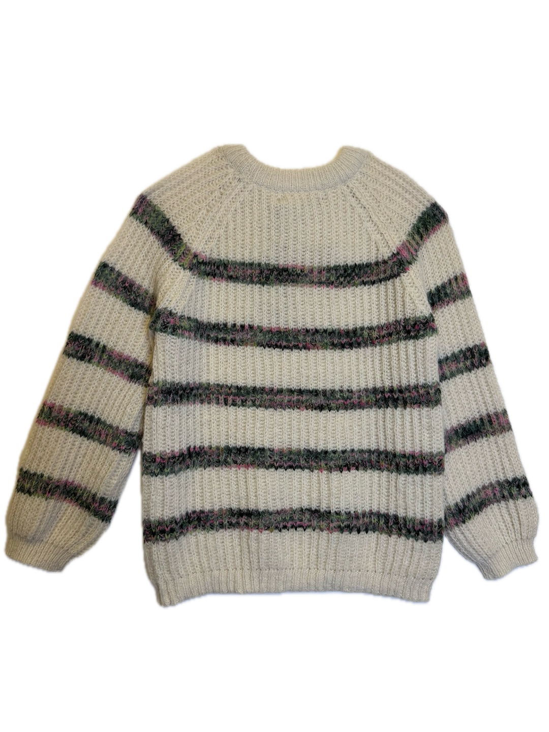 Cream Striped Boat-Neck Top