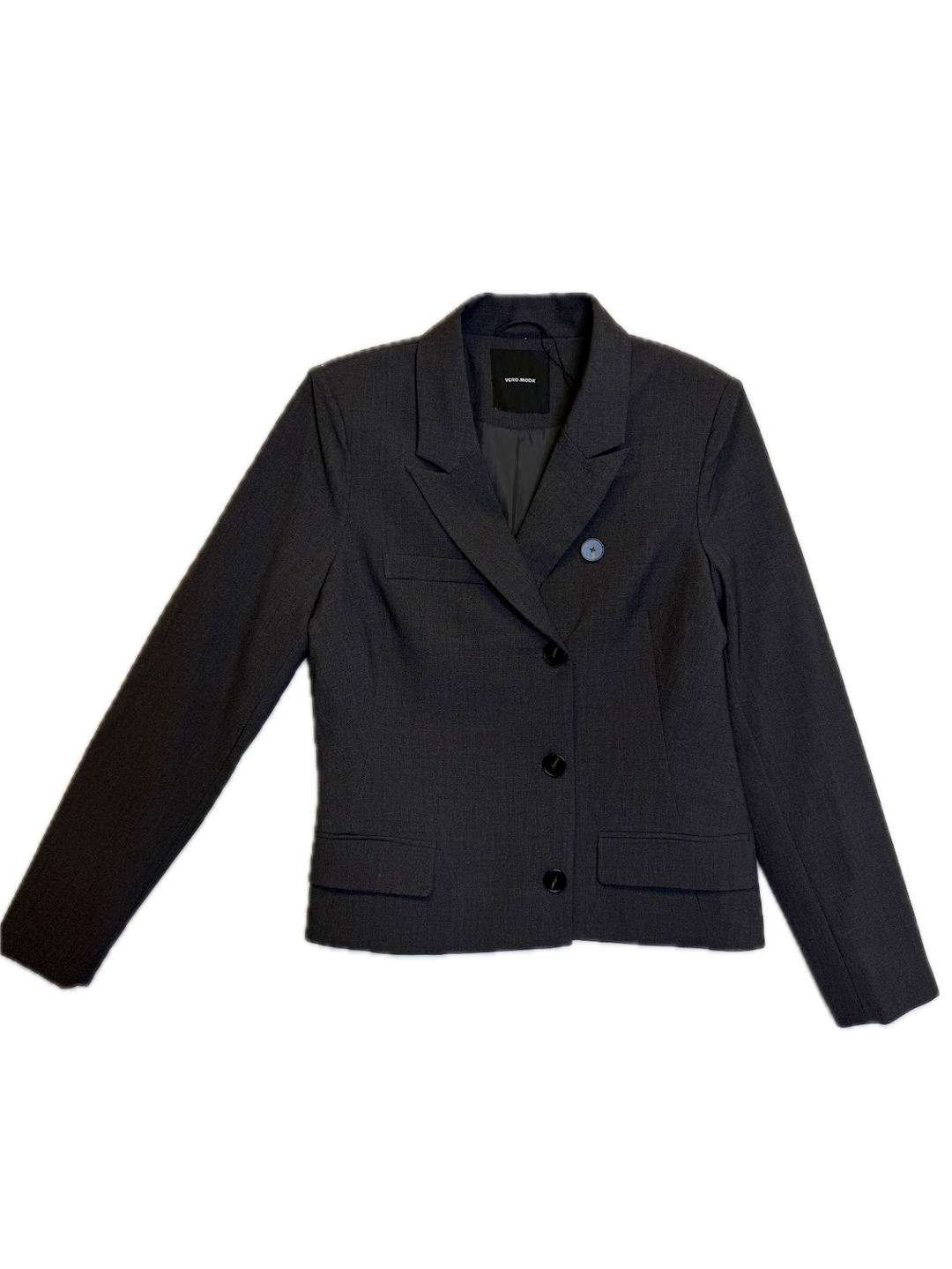 Charcoal Tailored 4-Button Blazer