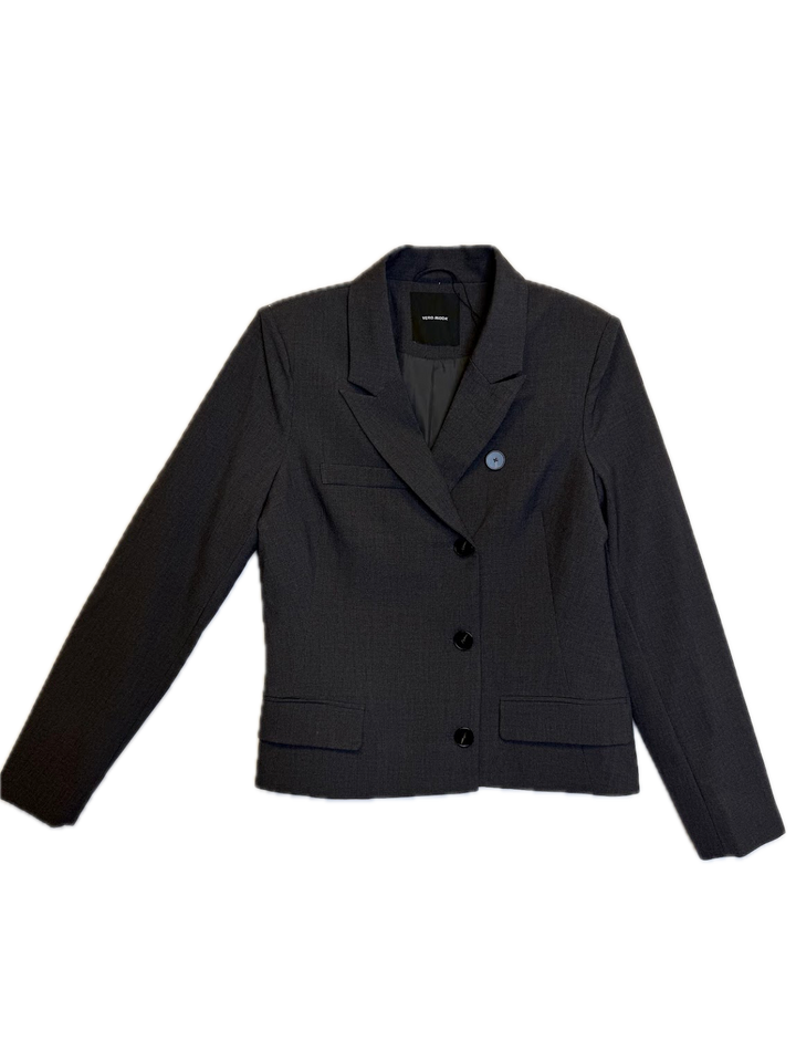 Charcoal Tailored 4-Button Blazer