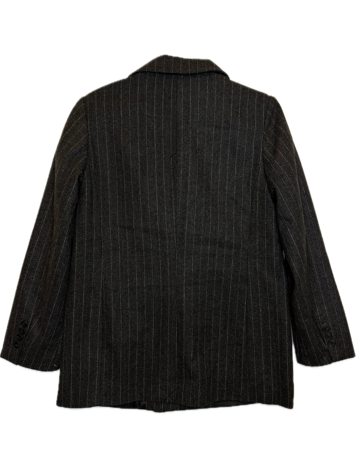 Charcoal Pinstripe Double-Breasted Blazer