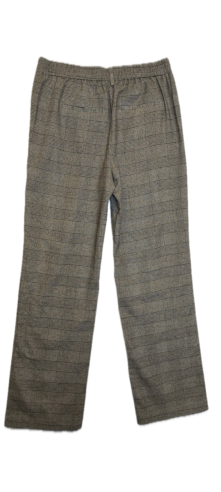 Grey Plaid Wide Leg Trousers