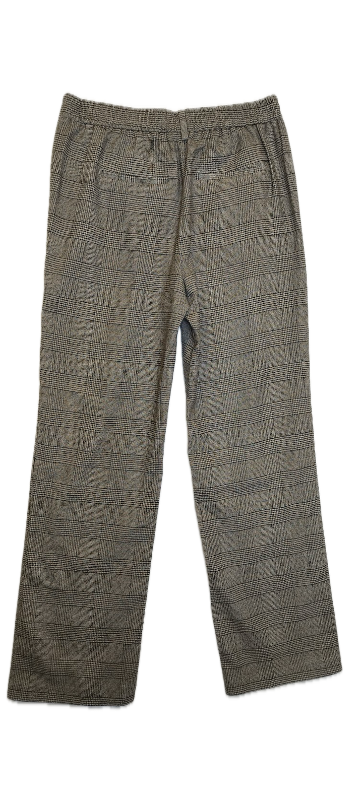 Grey Plaid Wide Leg Trousers
