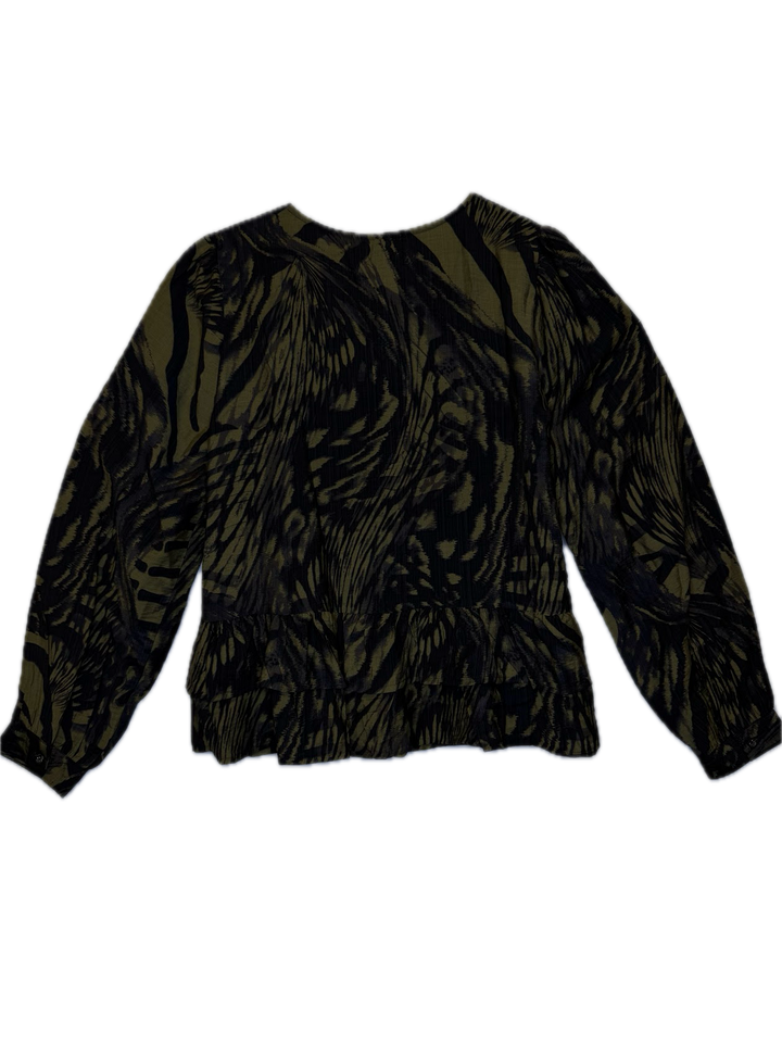 Abstract Print Peplum Blouse