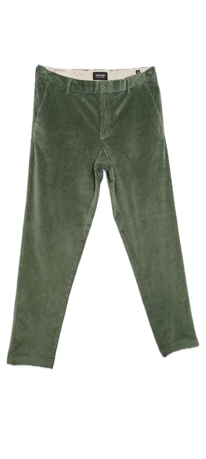 Green Corduroy Tapered Trousers