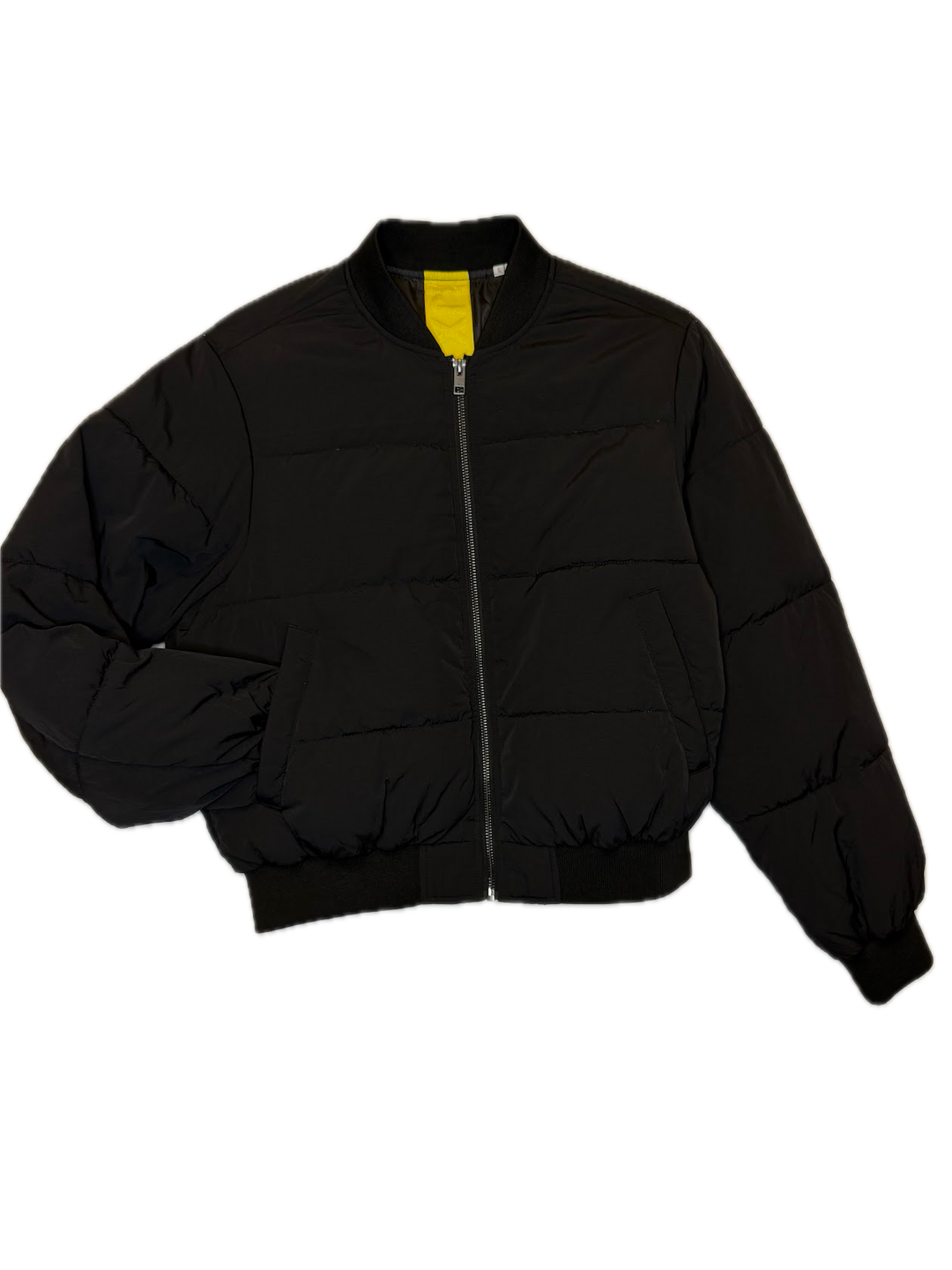 Black Puffer Bomber Jacket