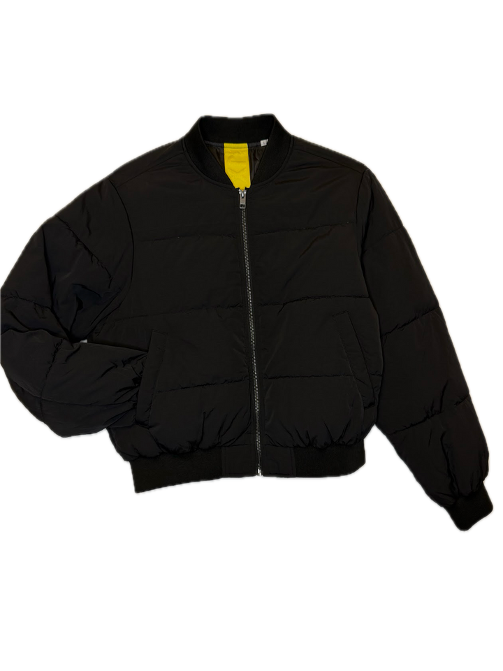 Black Puffer Bomber Jacket