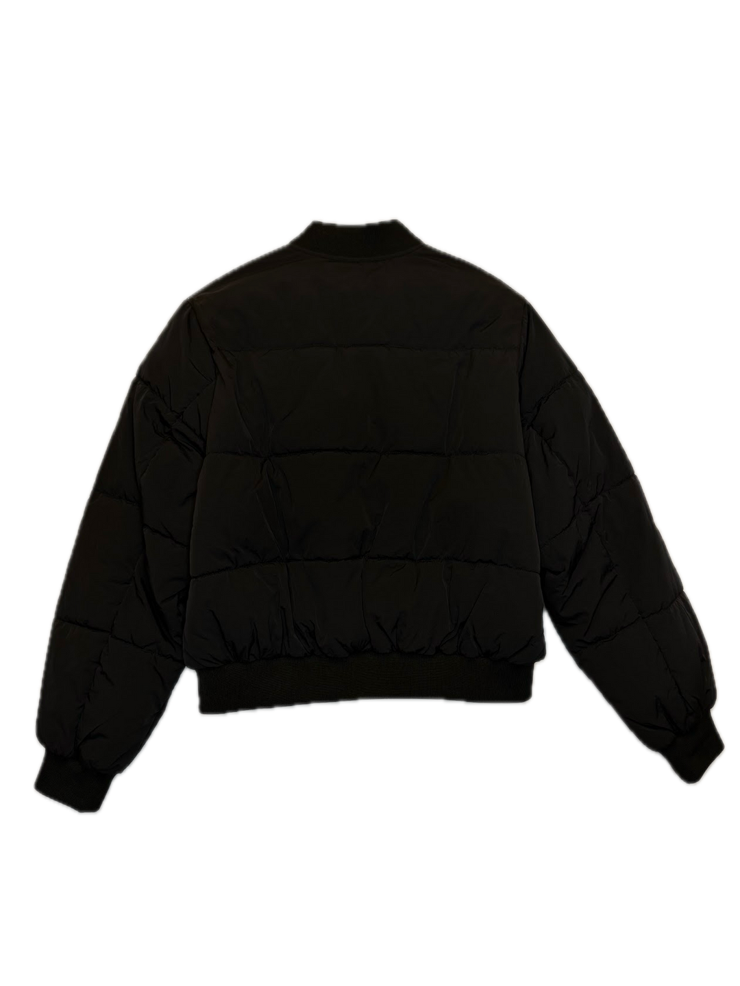 Black Puffer Bomber Jacket