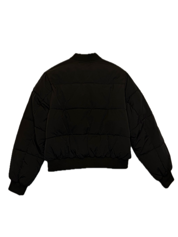 Black Puffer Bomber Jacket