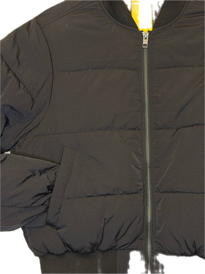 Black Puffer Bomber Jacket