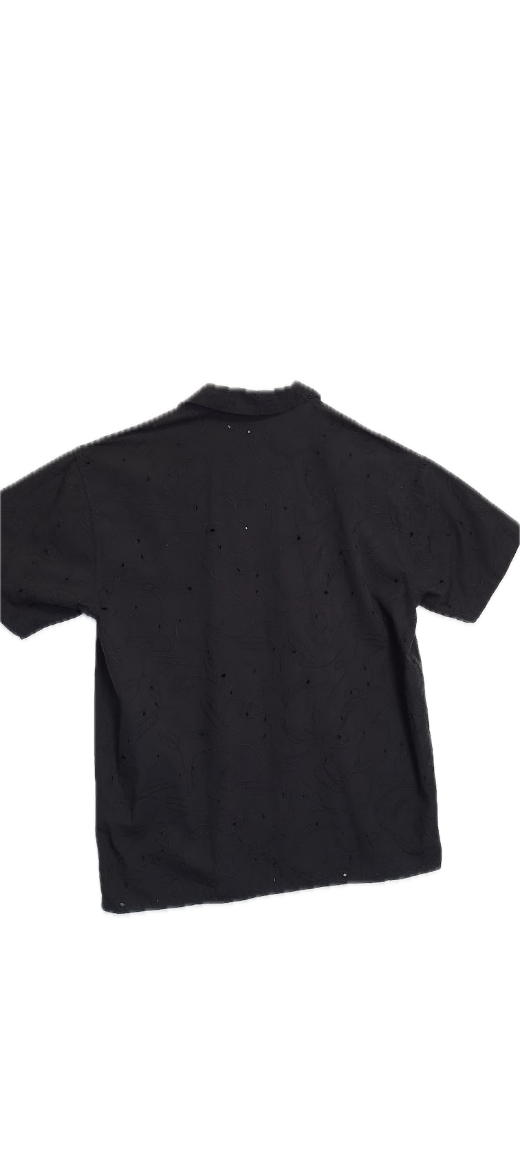Black Jacquard Short-Sleeve Shirt