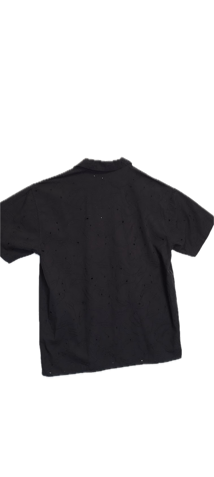 Black Jacquard Short-Sleeve Shirt