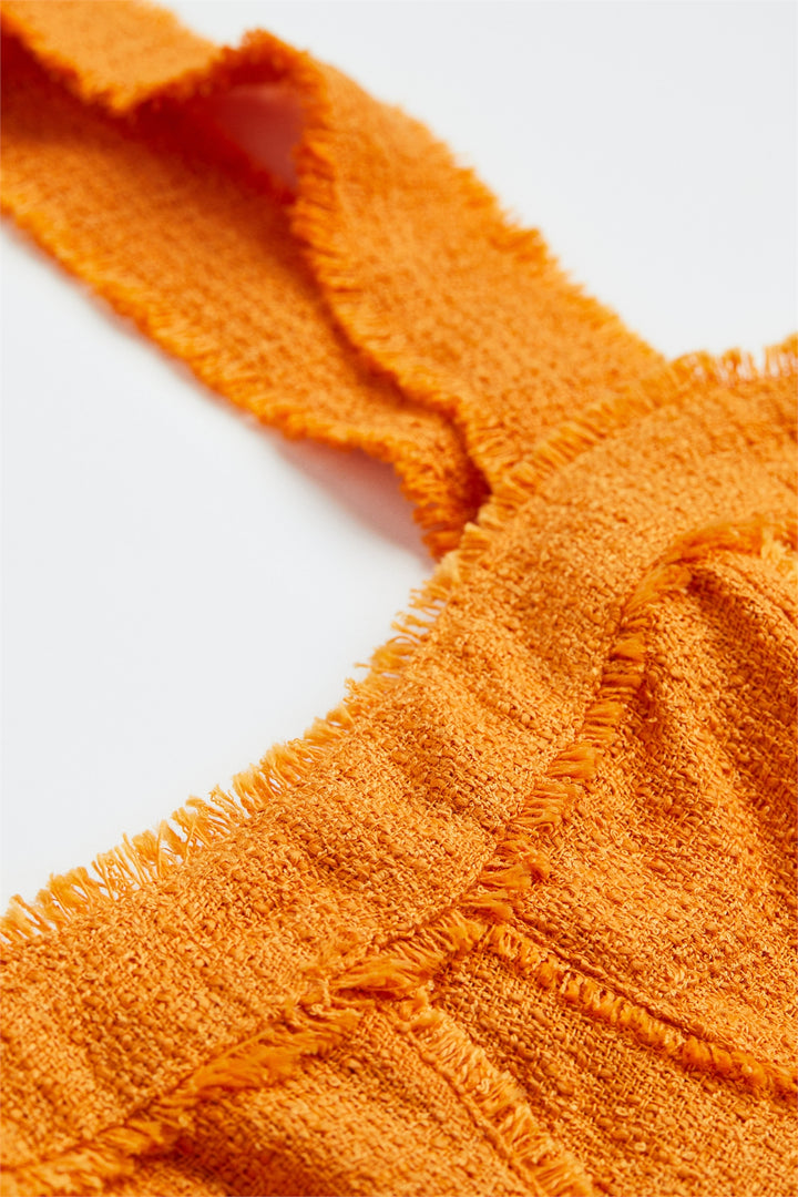 Fitted Ribbed Top, Orange