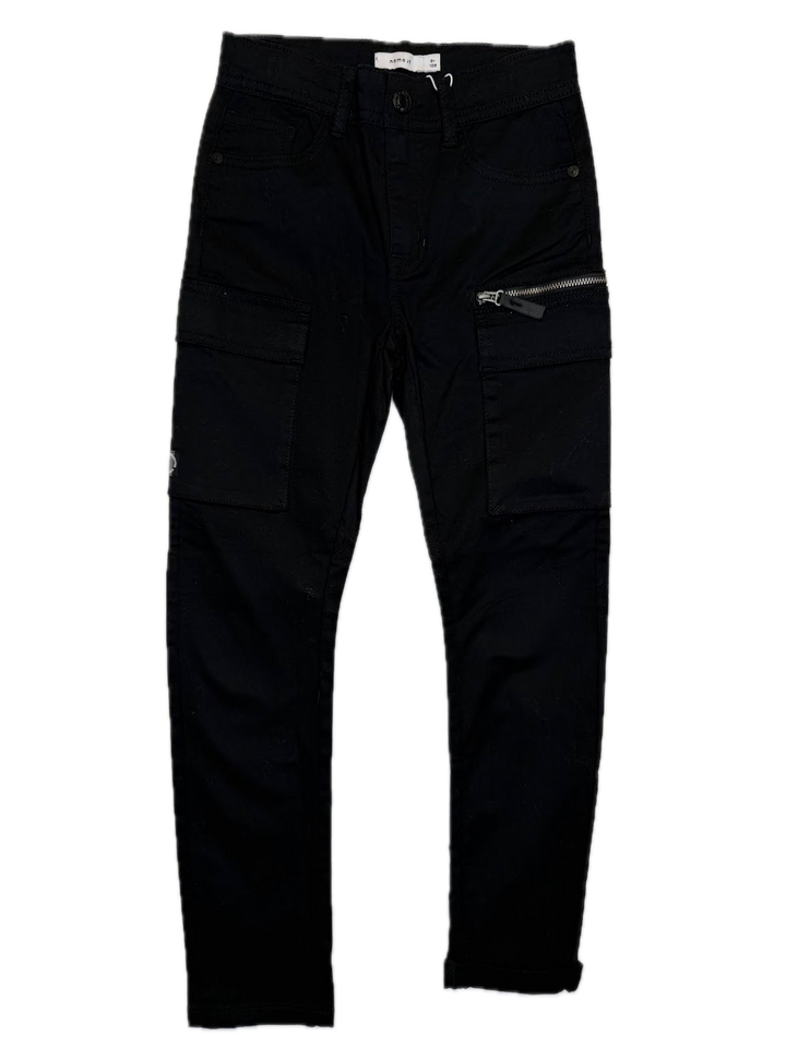 Black Slim Fit Cargo Pants