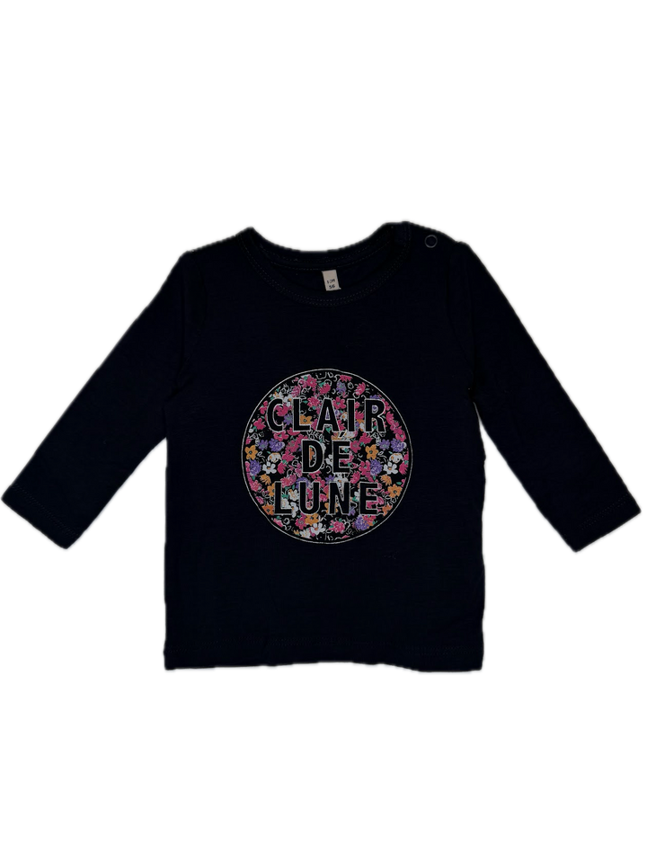 Black "Clair de Lune" Floral Top