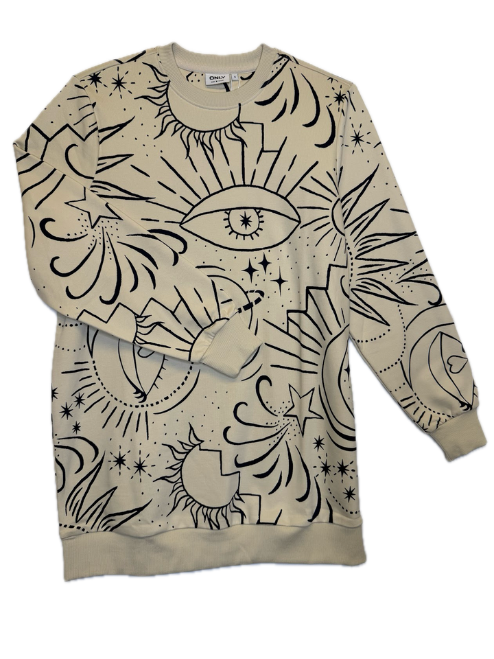 Beige Graphic Sweatshirt