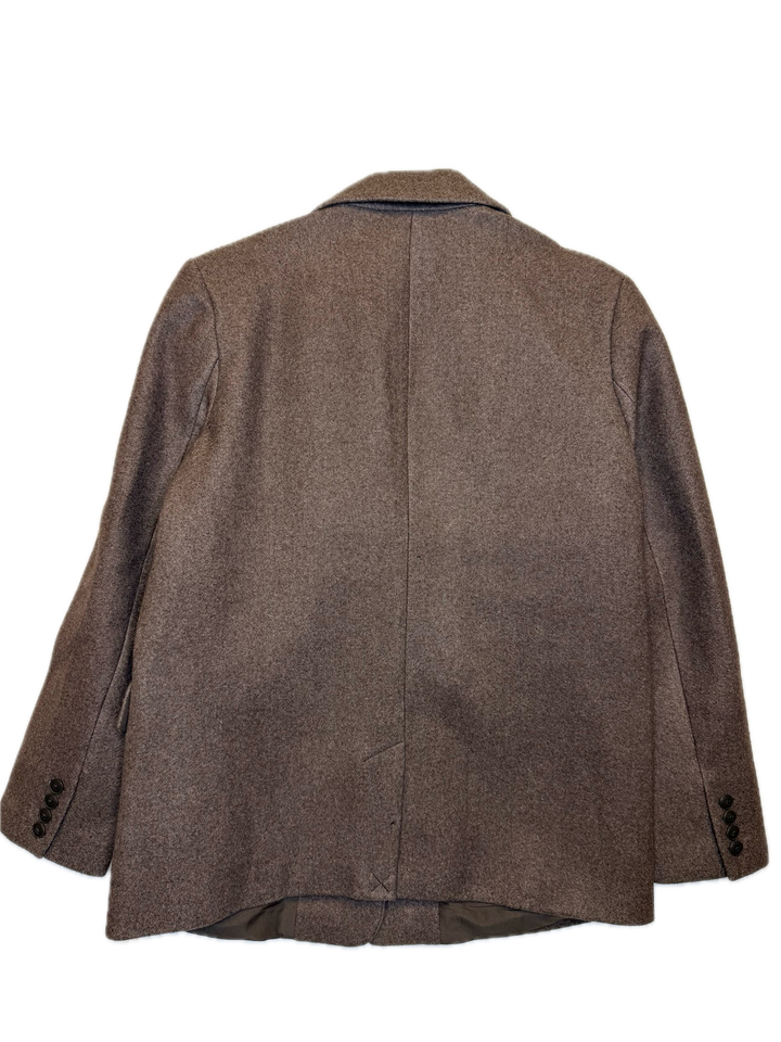 Brown Textured Wool-Look Blazer