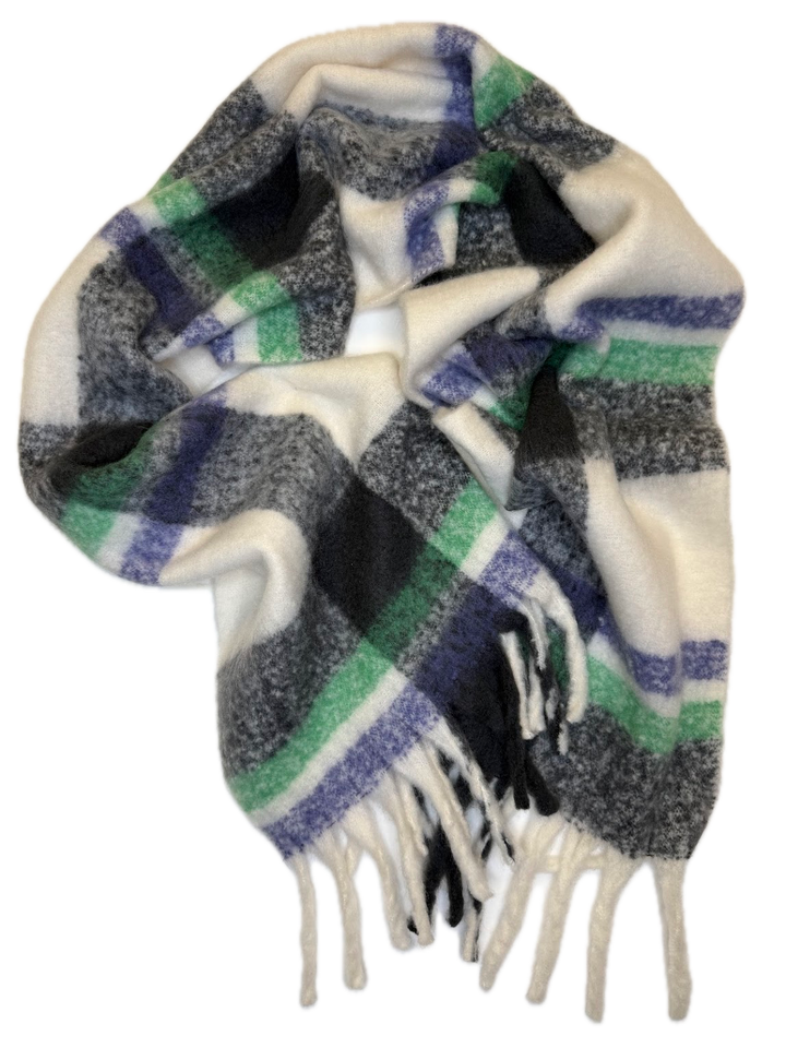Brushed Plaid Fringe Scarf