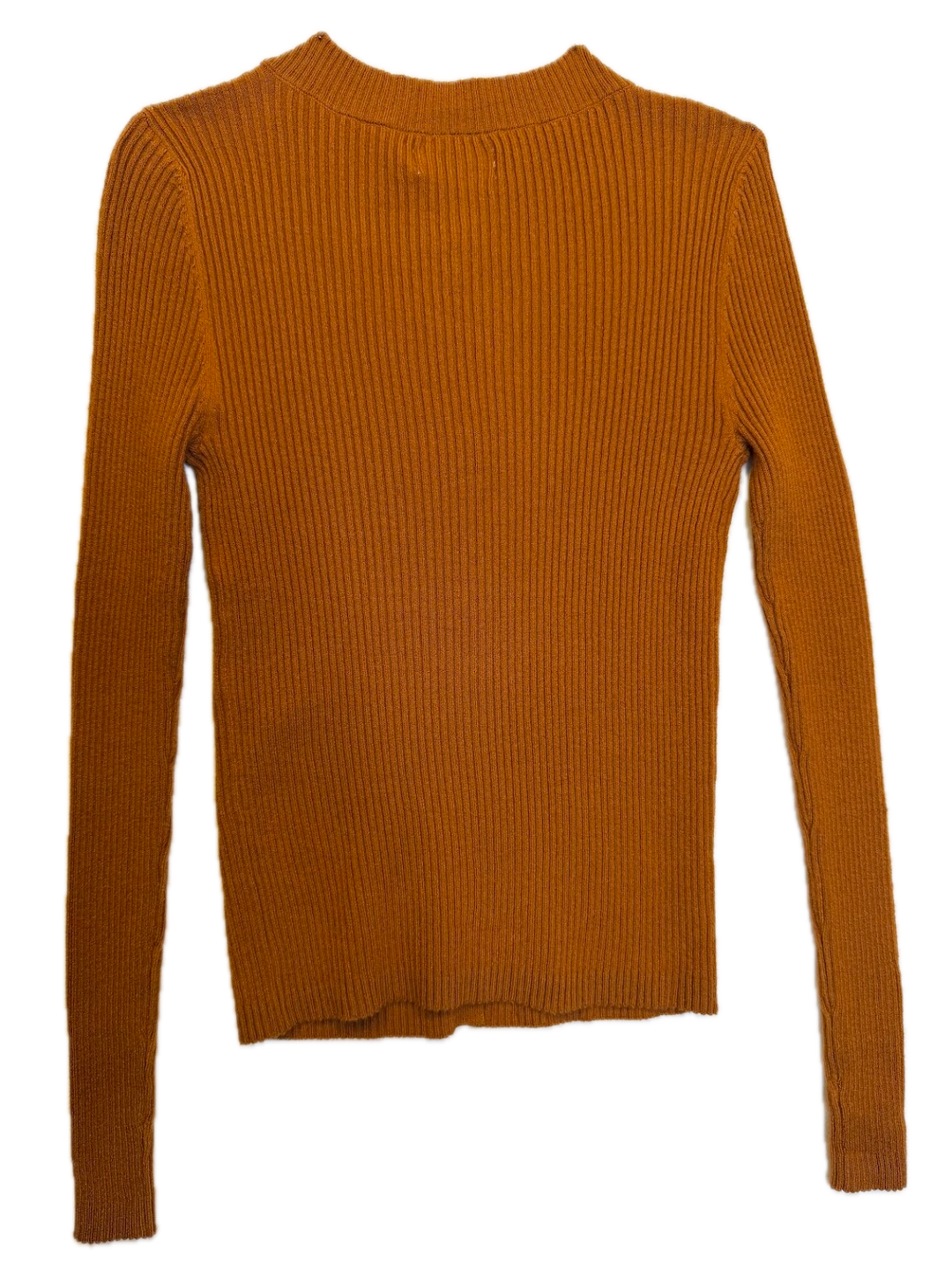 Rust Brown Ribbed Cardigan