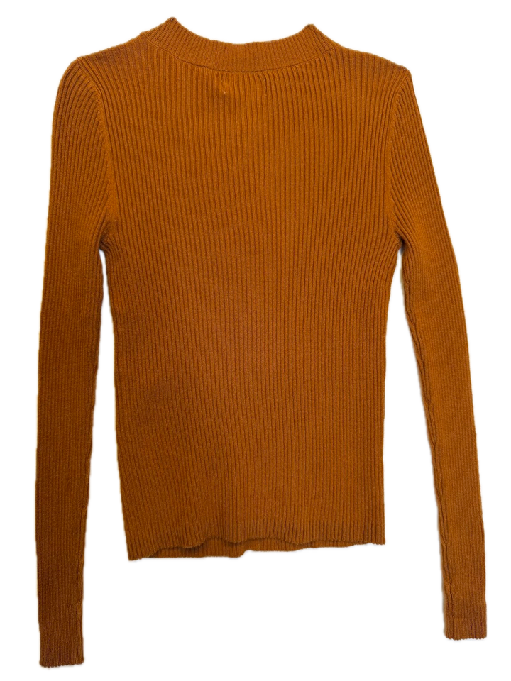 Rust Brown Ribbed Cardigan