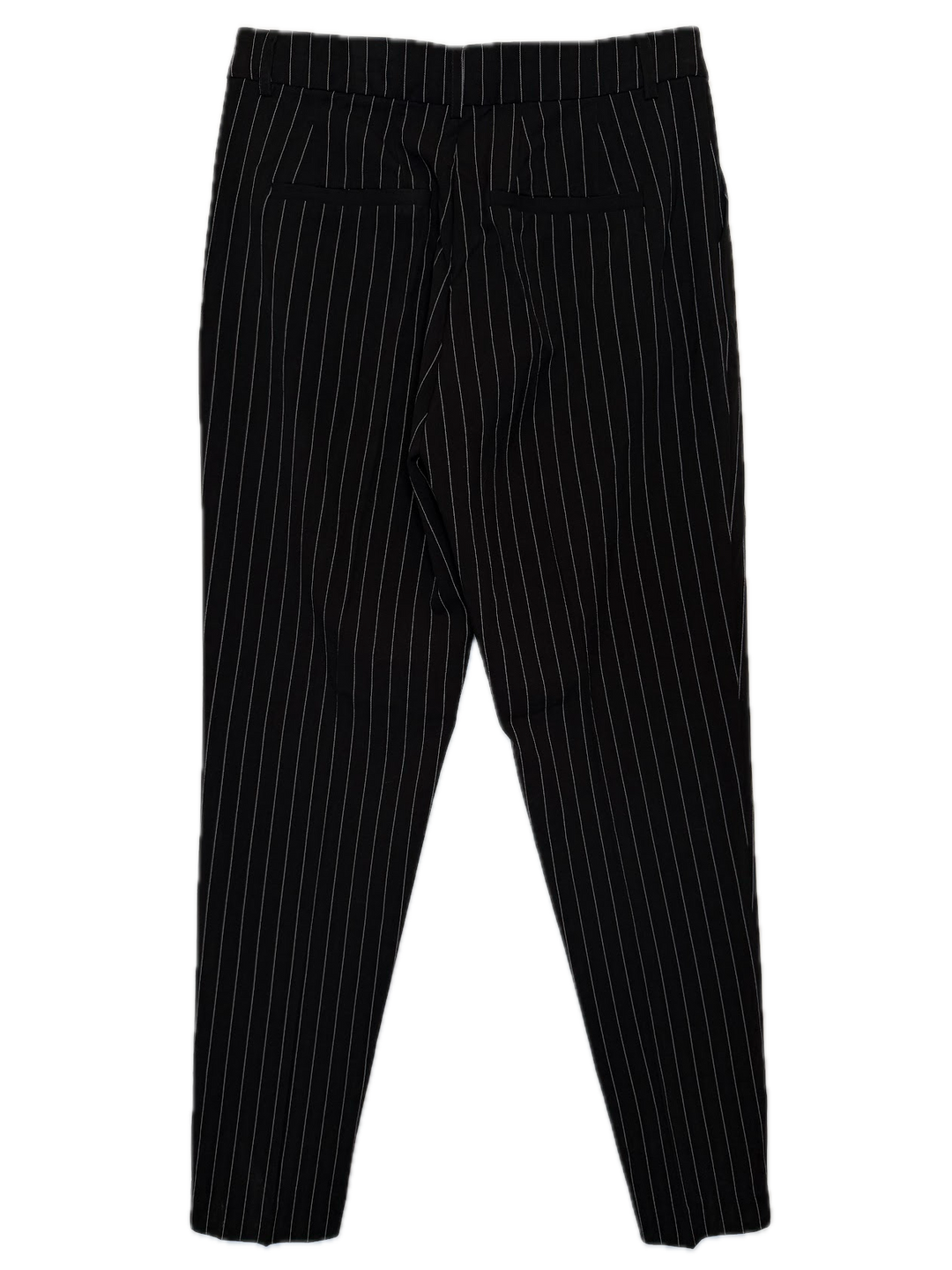 Black Pinstripe Tapered Pants