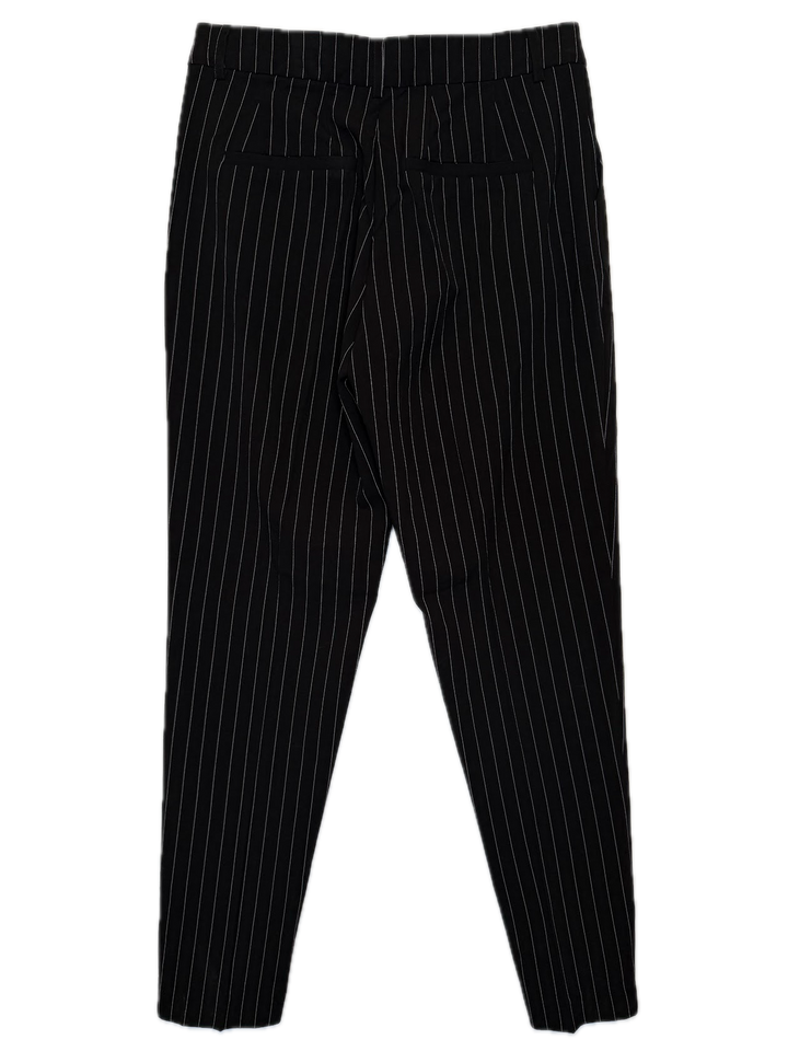Black Pinstripe Tapered Pants