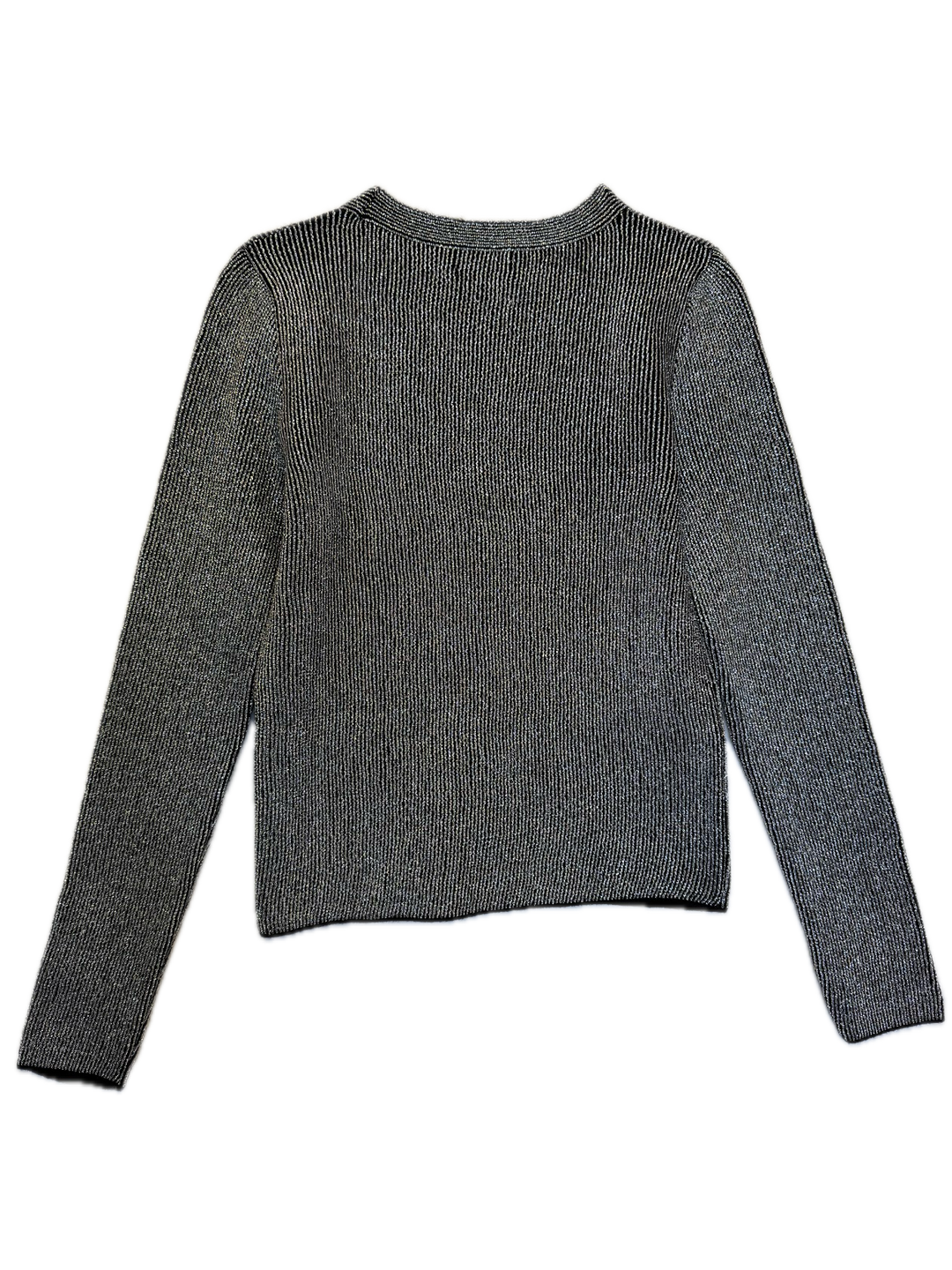 Metallic Silver-Thread Cardigan