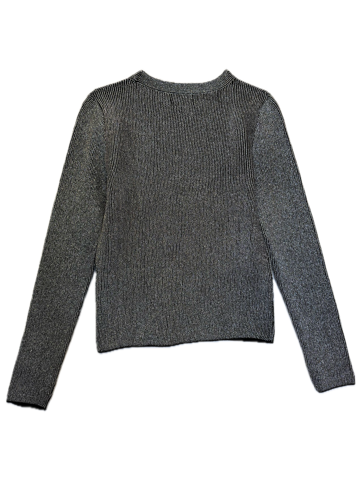 Metallic Silver-Thread Cardigan