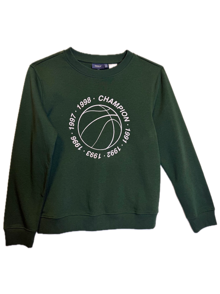 Green "Champion" Basketball Graphic Sweatshirt
