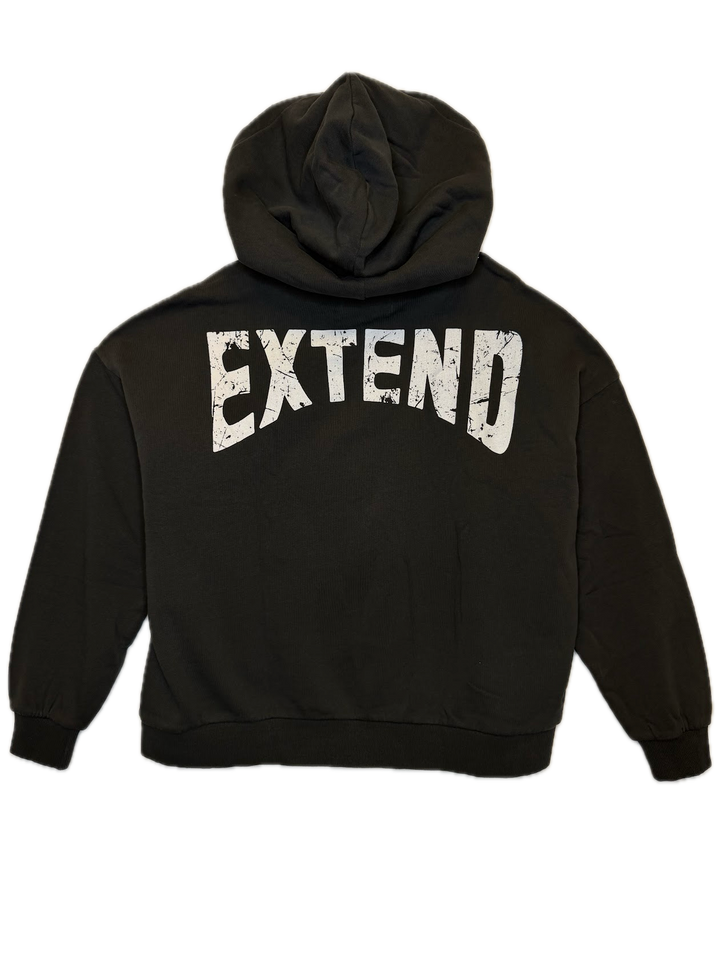 Black Zip Hoodie with Back Logo