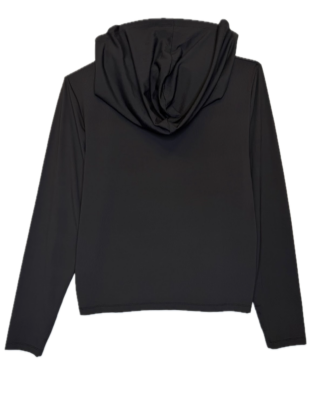 Black Hooded Long Sleeve Top