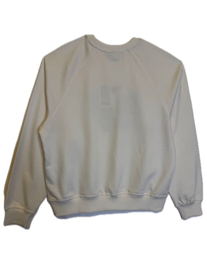 White "Très Chic" Glitter Bow Sweatshirt
