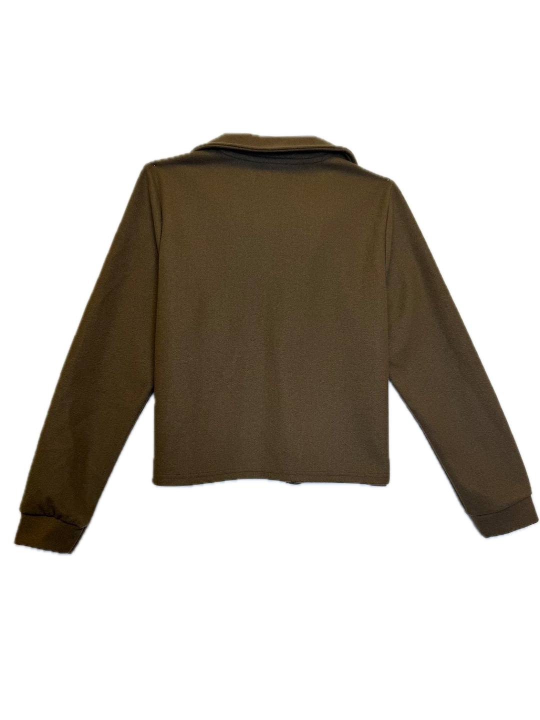 Olive Green Collared V-Neck Top