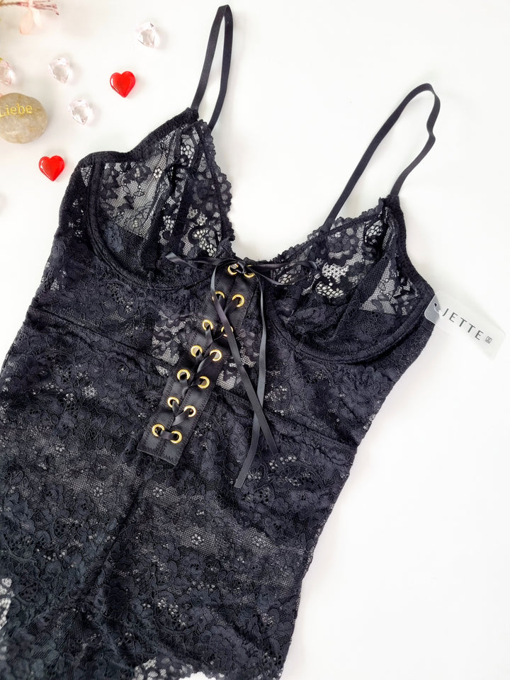 Womens Lingerie Bodysuit - Black