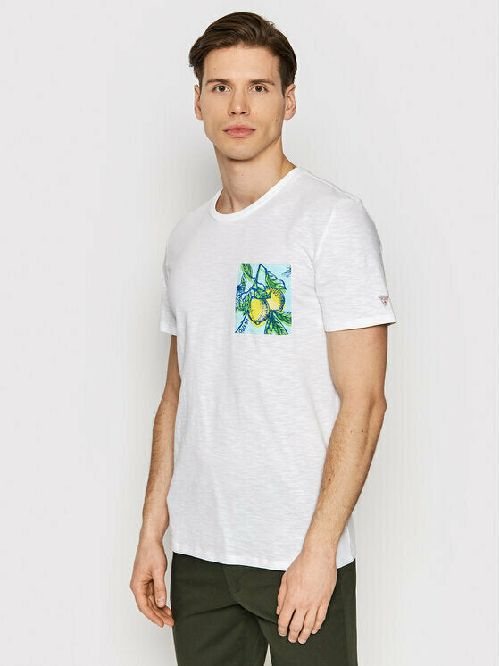 Mens T-Shirt - White/Lemon
