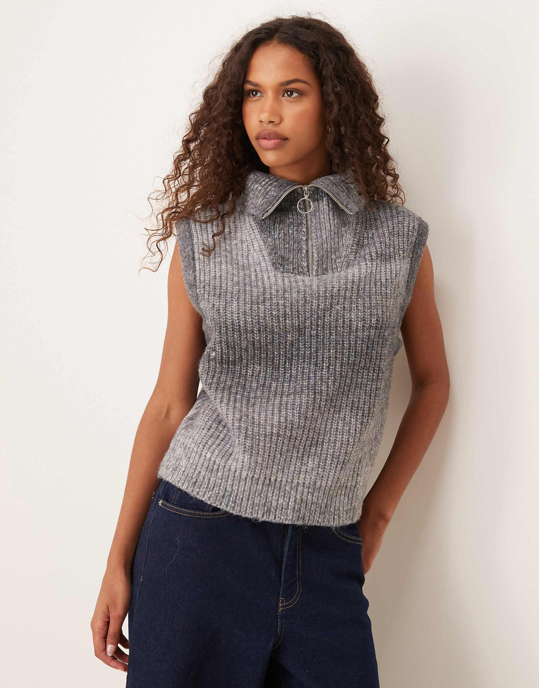 Dark Grey Melange Women's Top