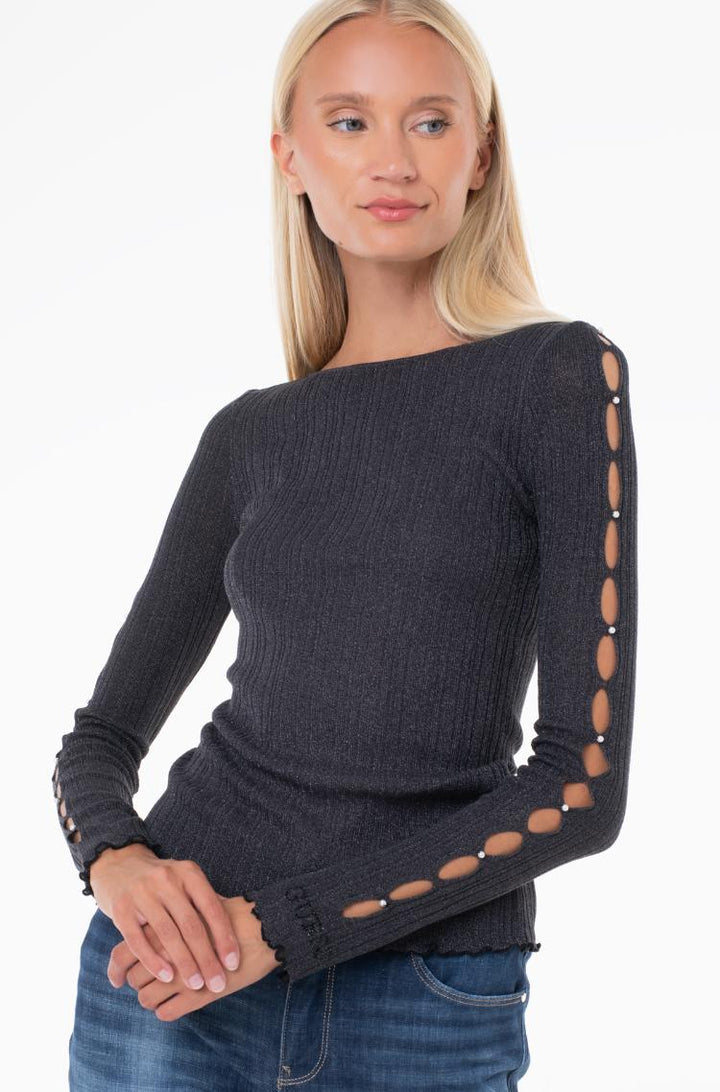 Shimmer Black Long Sleeve Shirt