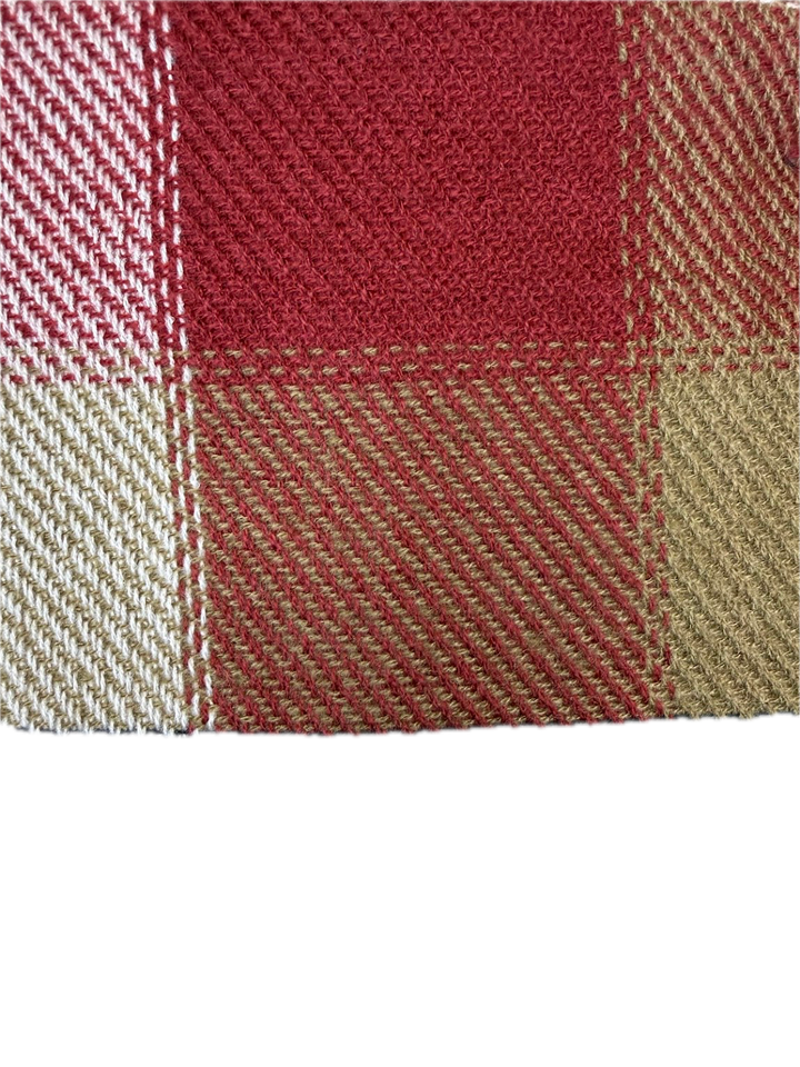 Red and Beige Plaid Scarf