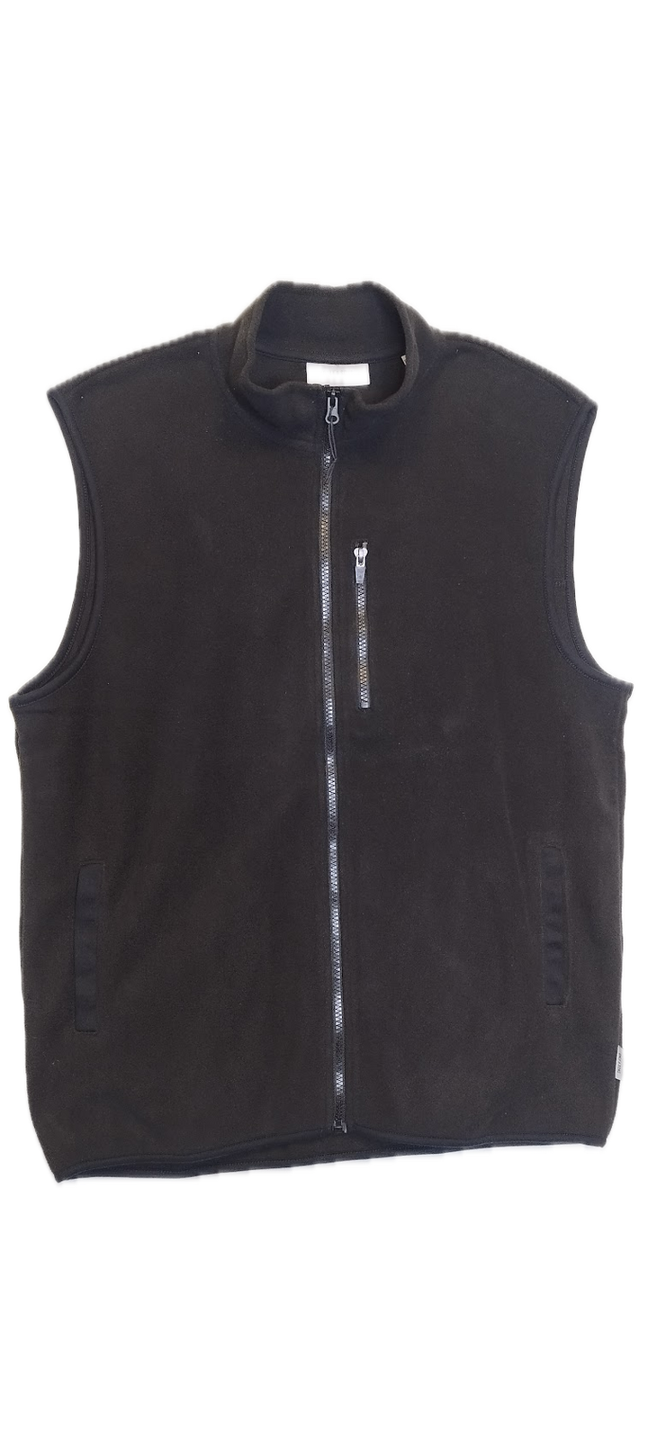 Black Fleece Zip-Up Vest