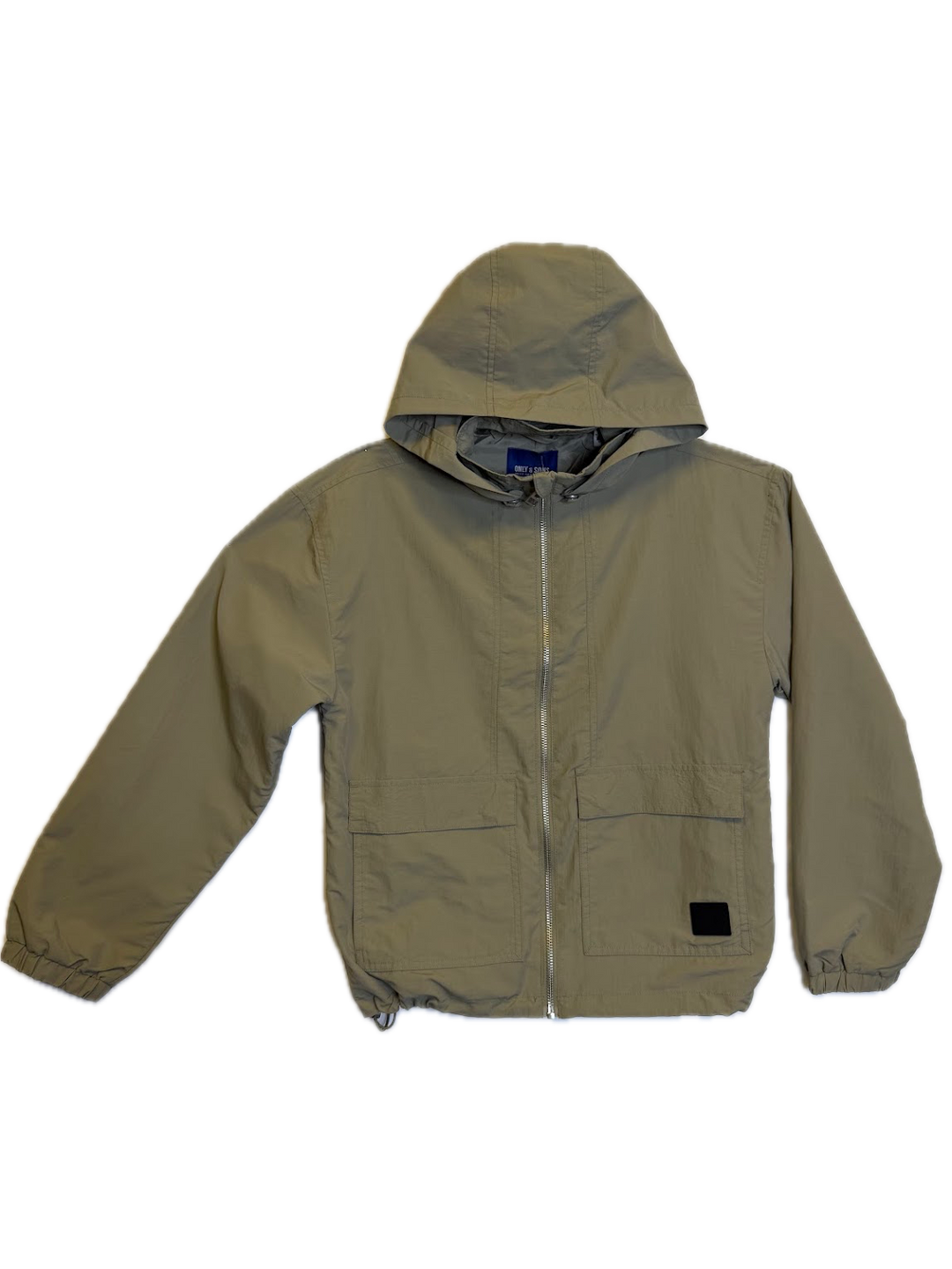 Khaki Hooded Zip-Up Jacket