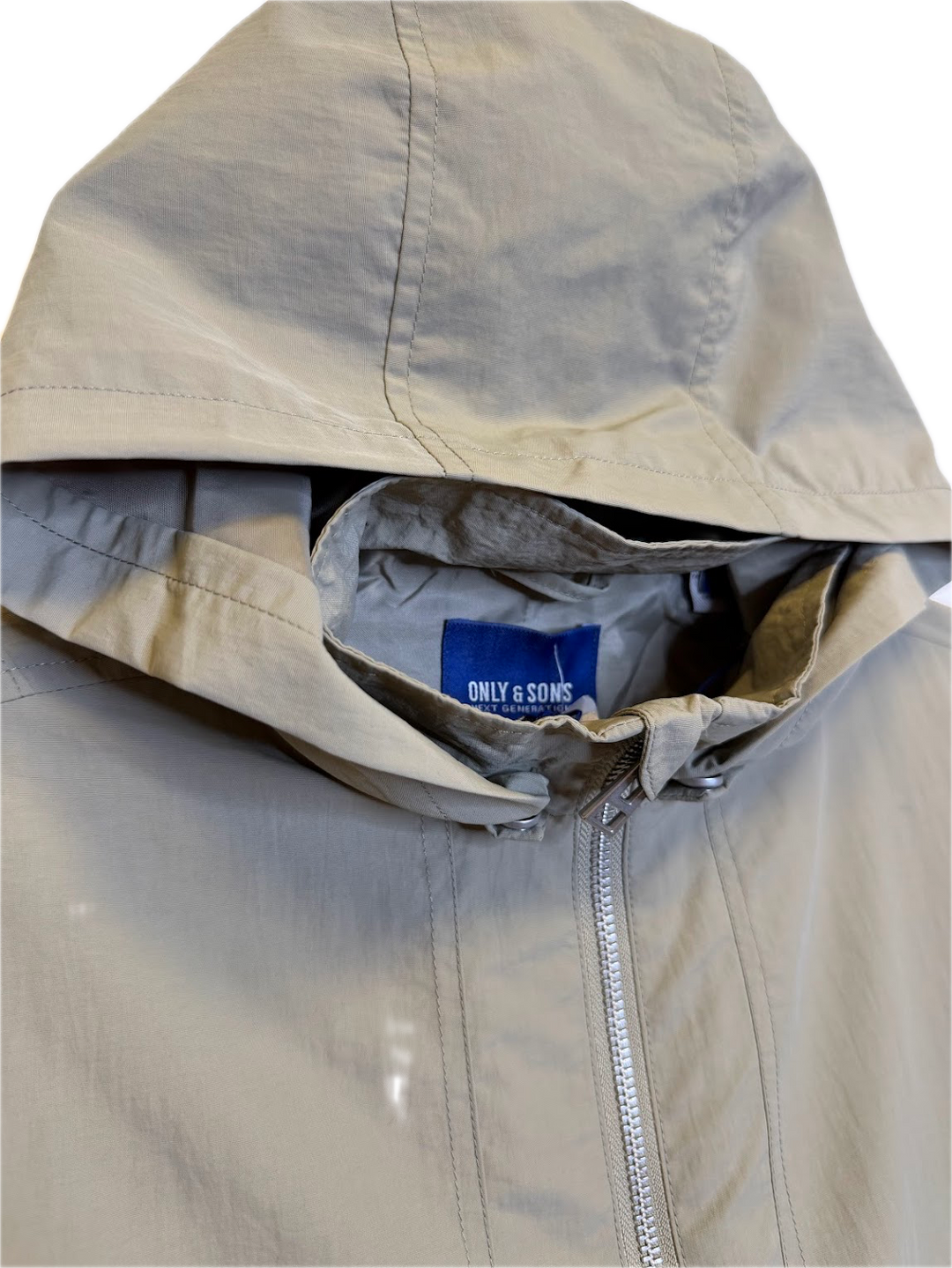 Khaki Hooded Zip-Up Jacket