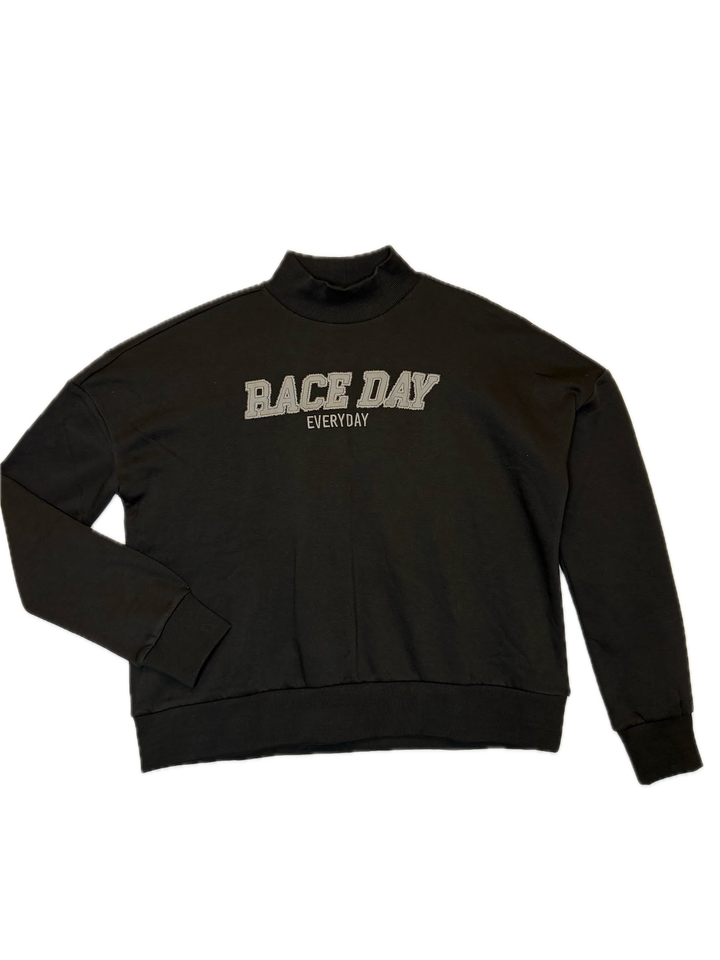 Black Ribbed Half-Zip Sweater