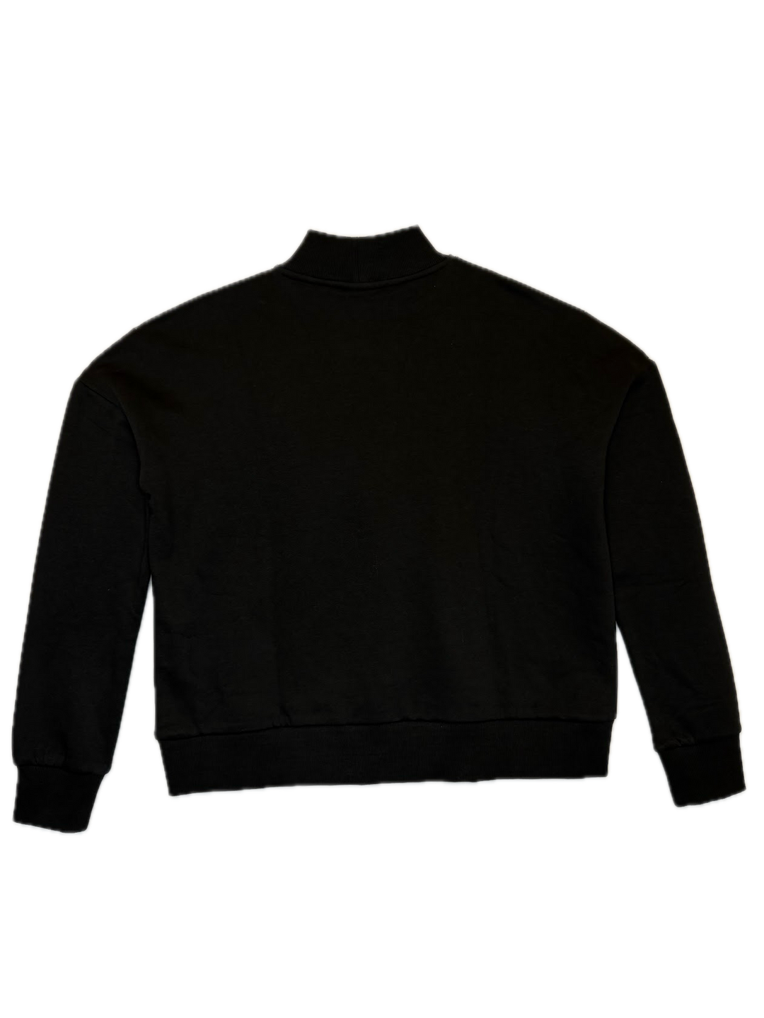 Black Ribbed Half-Zip Sweater