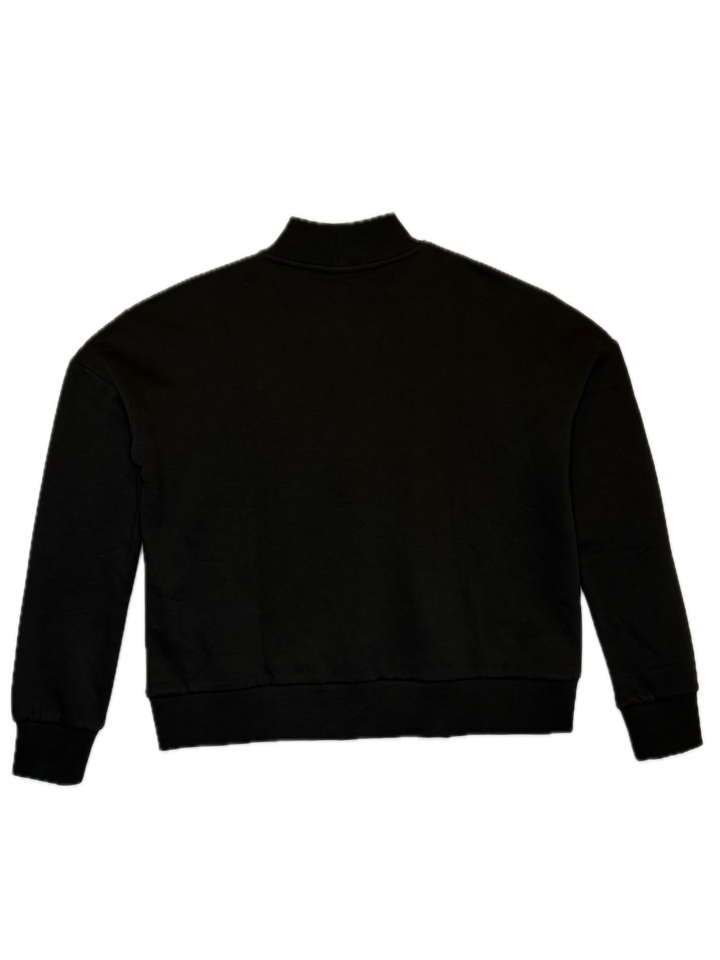 Black Ribbed Half-Zip Sweater