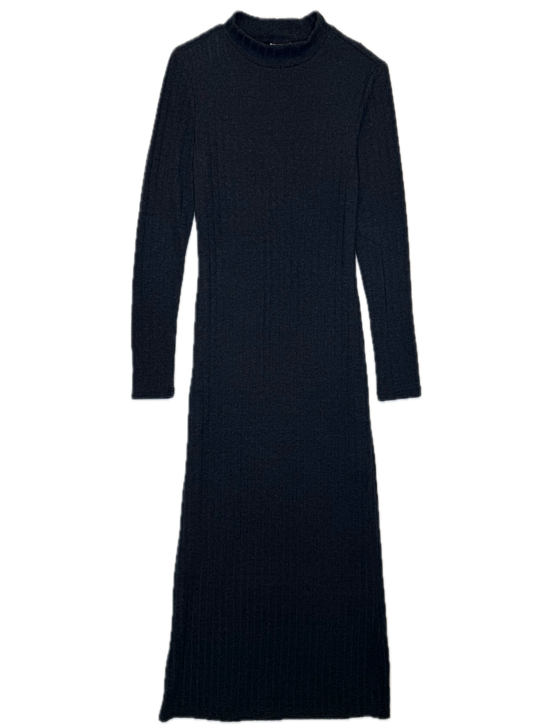 Navy Ribbed Mock Neck Dress